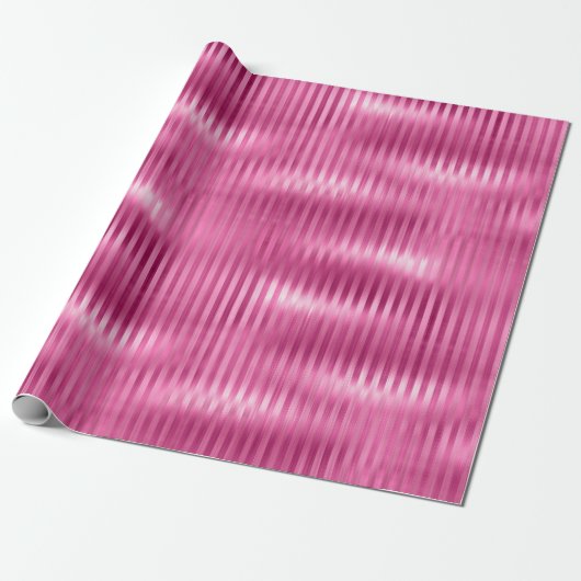 Hot-roze stripes cadeaupapier (Uitgerold)