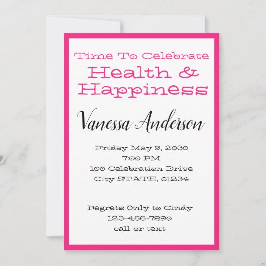 Hot-roze Stripes-feestdag Kaart (Voorkant)