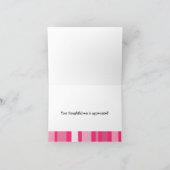 Hot-roze stripkaart - Hartelijk dank Bedankkaart (Binnen)