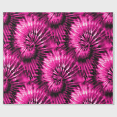 Hot roze stropdas kleurstof psychedelische starbur cadeaupapier (Vlak)