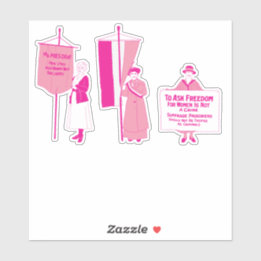 Hot roze suffragettes sticker