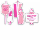 Hot roze suffragettes sticker (Voorkant)
