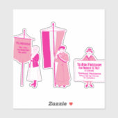 Hot roze suffragettes sticker (Vel)