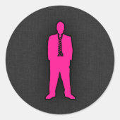 Hot roze Swag Ronde Sticker (Voorkant)