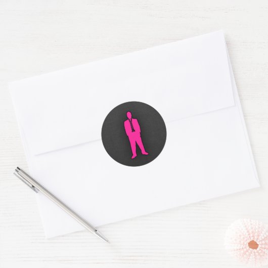 Hot roze Swag Ronde Sticker (Envelop)