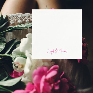 Hot Roze Tekst Trouwcocktail Servet