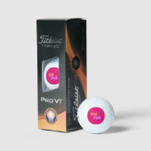 Hot-roze Titleist Pro V1 golfballen 3 pk (Verpakking)