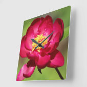 Hot-roze Trend Vierkante Klok (Hoek)