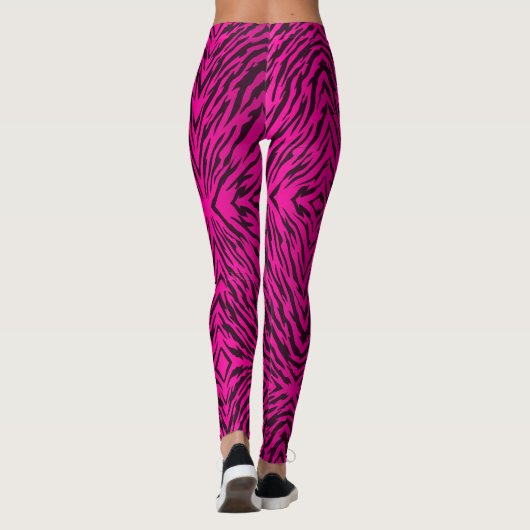 Hot-roze tribale tijger - dierlijke afdrukken leggings (Achterkant)