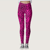 Hot-roze tribale tijger - dierlijke afdrukken leggings (Voorkant)