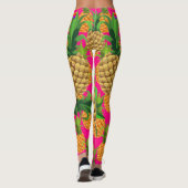Hot-roze tropische anananassische Leggings (Achterkant)