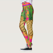Hot-roze tropische anananassische Leggings (Links)