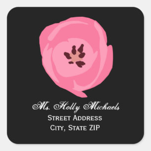 Hot roze tulp adres label Sticker