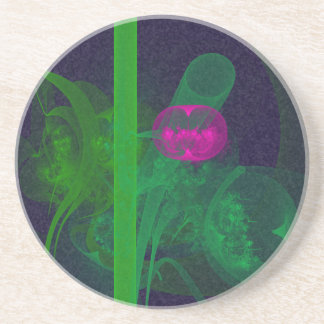 Hot roze tulp Faery Meeting Hall Abstracte kunst Zandsteen Onderzetter