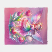 Hot roze tulp fee prinses meisjes fleece deken (Voorkant (Horizontaal))