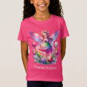 Hot roze tulp fee prinses meisjes t-shirt (Voorkant)