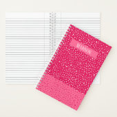 Hot roze tweekleurige geschilderde smudge Stippen  Notitieboek (Binnen)