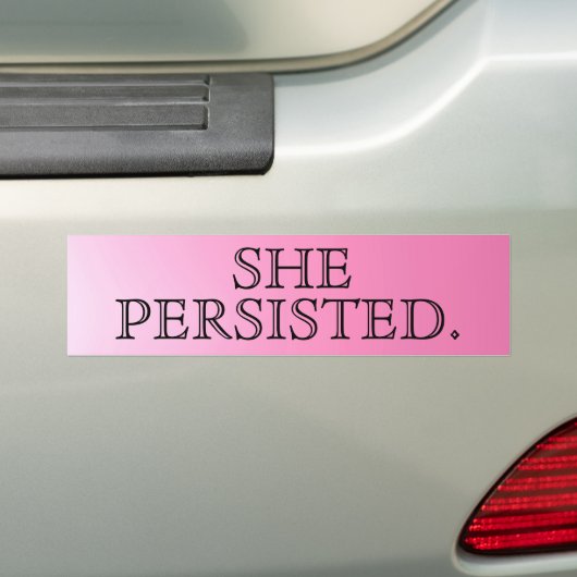 Hot-roze Typografie "Ze hield stand." Bumpersticker (Op auto)