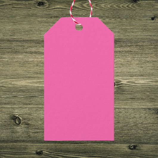 Hot-roze, vaste kleur cadeaulabel