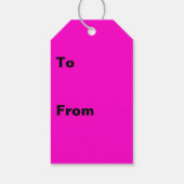 Hot-roze, vaste kleur cadeaulabel (Achterkant)