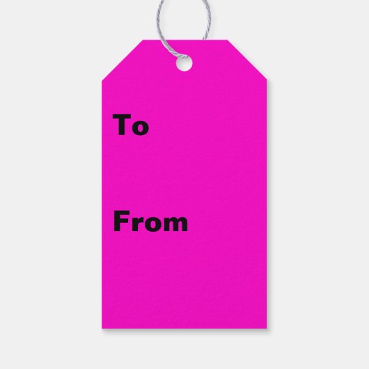 Hot-roze, vaste kleur cadeaulabel (Achterkant)