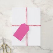 Hot-roze, vaste kleur cadeaulabel (Met Touw)