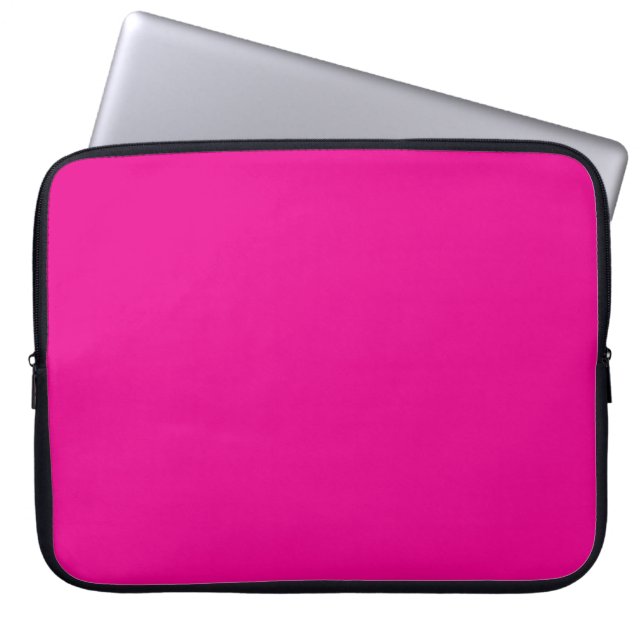 Hot-roze, vaste kleur laptop sleeve (Voorkant)