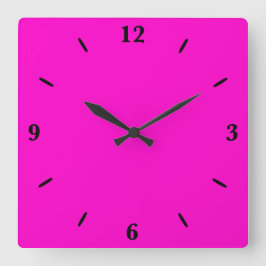 Hot-roze, vaste kleur vierkante klok