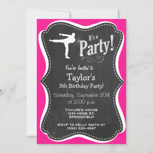 Hot roze vechtsporten kaart (Voorkant)