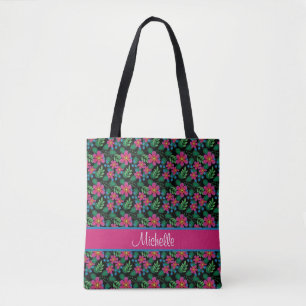 Hot-roze ventilatorblauw Buds Vibrant Foliage Tote Bag