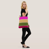 Hot-roze ventilatorstrips tote bag (Op model)