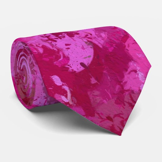 Hot-roze verfbalken stropdas (Opgerold)