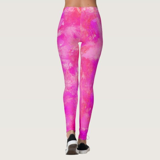 Hot-roze verfplaat leggings (Achterkant)