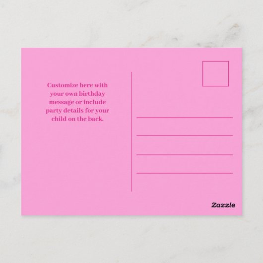 Hot roze verjaardag meisje foto collage chique briefkaart (Achterkant)