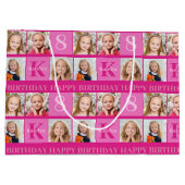 Hot roze verjaardag meisje foto collage gepersonal groot cadeauzakje (Achterkant)