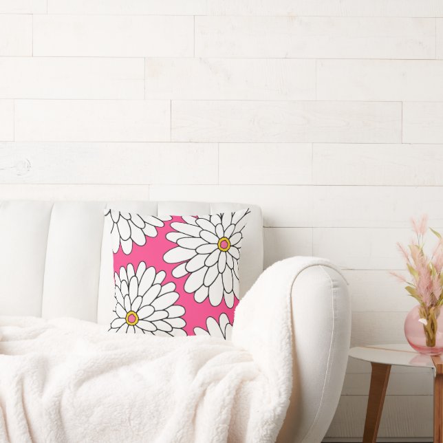 Hot-roze vierhandse draaizonnias kussen (Bank)