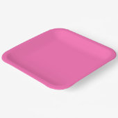 Hot Roze Vierkant Diner Papier Bord (Gebogen)