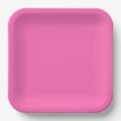 Hot Roze Vierkant Diner Papier Bord (Voorkant)