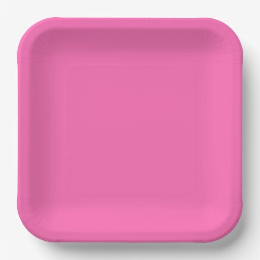 Hot Roze Vierkant Diner Papier Bord (Voorkant)