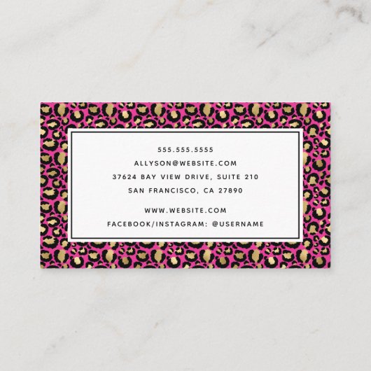 Hot-roze Visitekaartje (Achterkant)