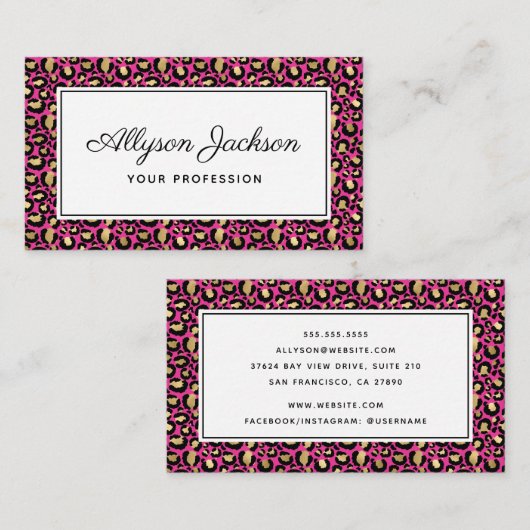 Hot-roze Visitekaartje (Voorkant / Achterkant)