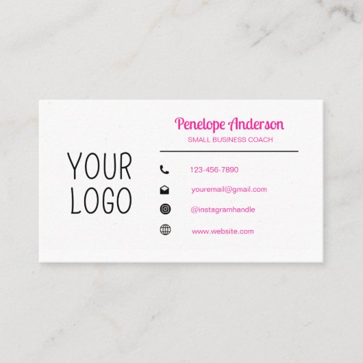 Hot Roze Visitekaartje (Voorkant)