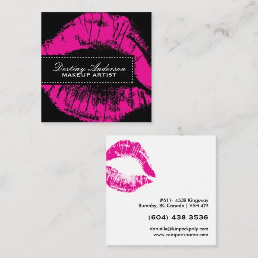 Hot-roze Visitekaartjes (Voorkant / Achterkant)