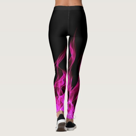 Hot-roze vlammen leggings (Achterkant)