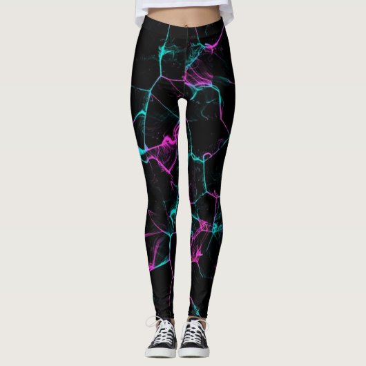 Hot-roze vlammen leggings (Voorkant)