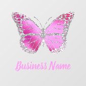 Hot roze vlinder logo raamsticker (Vel)