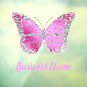 Hot roze vlinder logo raamsticker (Vel 3)