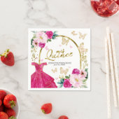 Hot roze vlinder quinceanera servetten (Insitu)