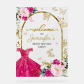 Hot roze vlinder zoet 16 Welkom Acryl Bord (Voorkant)