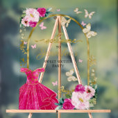 Hot roze vlinder zoet 16 Welkom Acryl Bord (Neutraal)